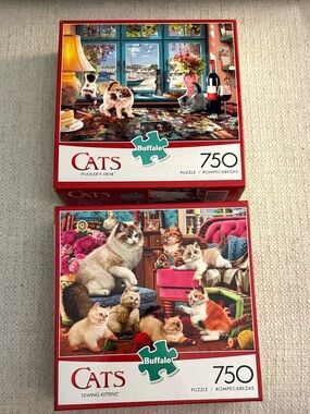 Buffalo Puzzles Bundle Two Cats 750 Pieces Puzzles
